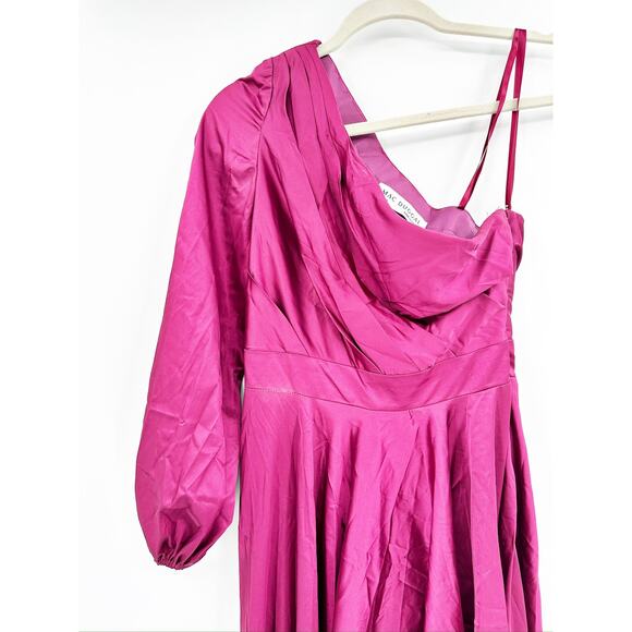 Mac Duggal 49141 Berry High Low One Shoulder Flowy Gown Size 2 - Picture 3 of 8